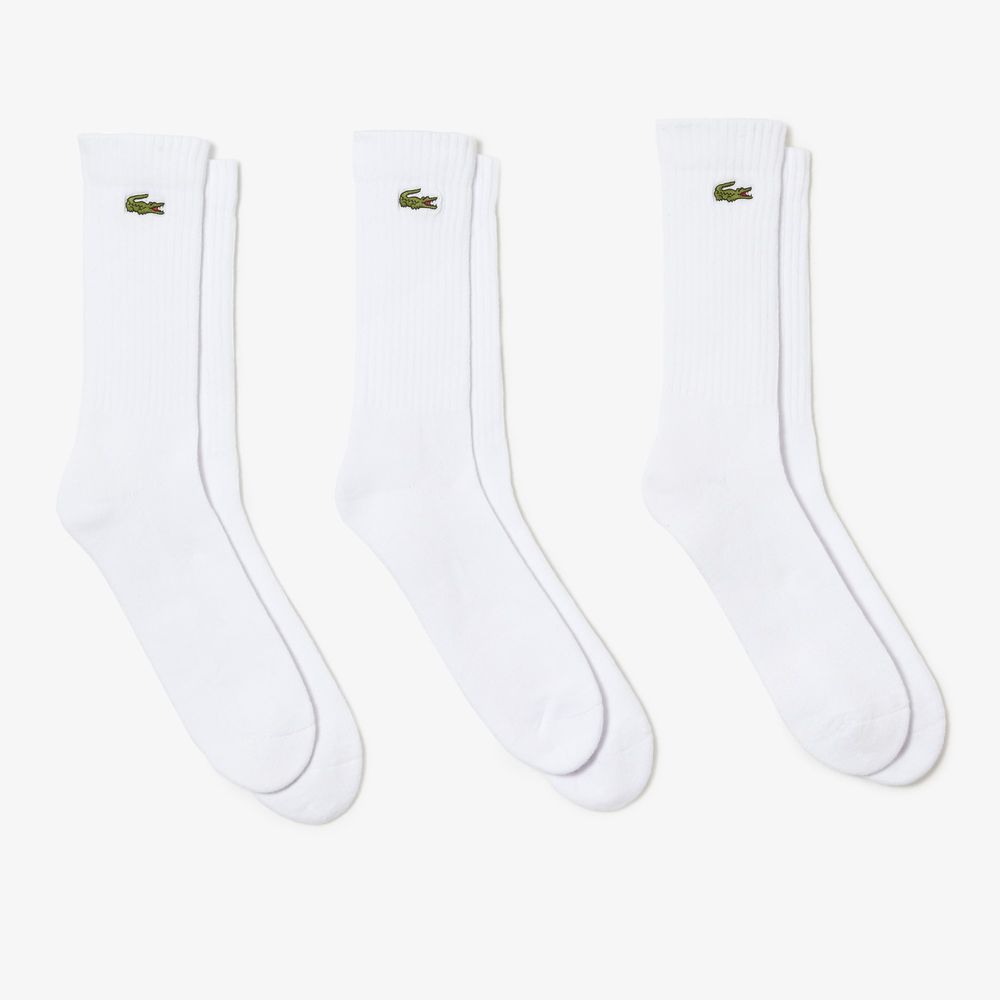 Lot de 3 paires de chaussettes montantes Lacoste Sport unies Taille / Blanc