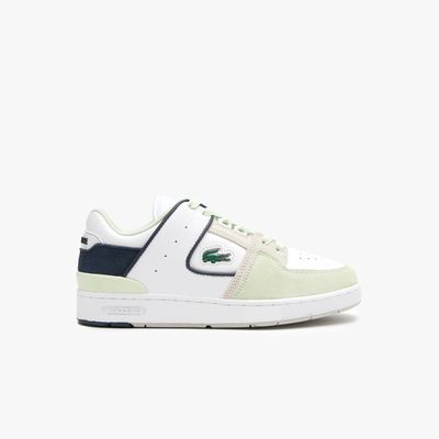 Sneakers Court Cage femme Lacoste en cuir avec détail au talon Taille Blanc/vert