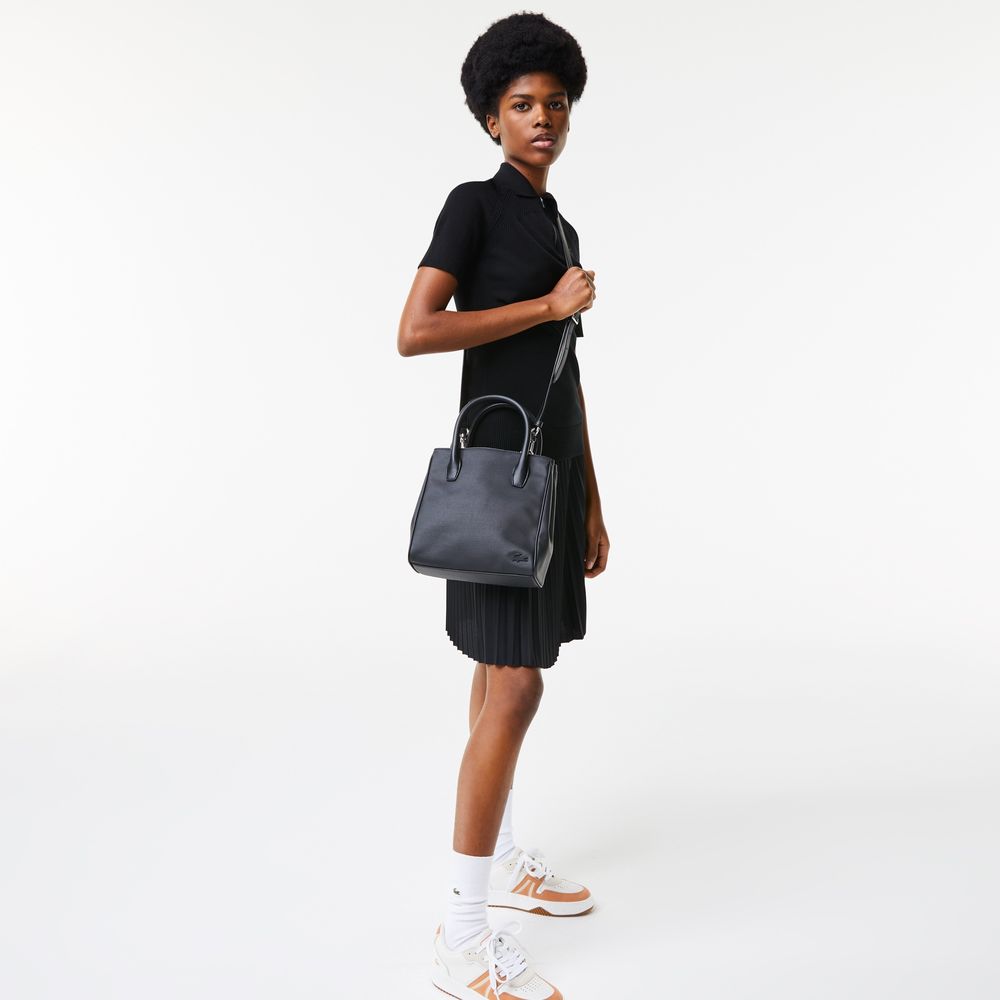 Sac cabas femme Lacoste zippé avec bandoulière amovible Taille Taille unique Noir