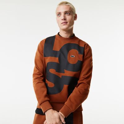 Lacoste Sweatshirt homme classic fit avec lettres contrastées en coton Taille Marron