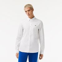 Lacoste Chemise slim fit unie en coton premium Taille Blanc
