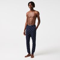 Lacoste Pantalon de pyjama en coton stretch à motif crocodiles Taille Bleu Marine/blanc