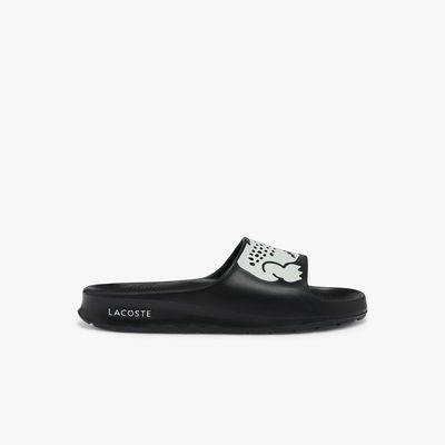 Lacoste Claquettes Croco 2.0 femme en synthétique Taille Noir/blanc