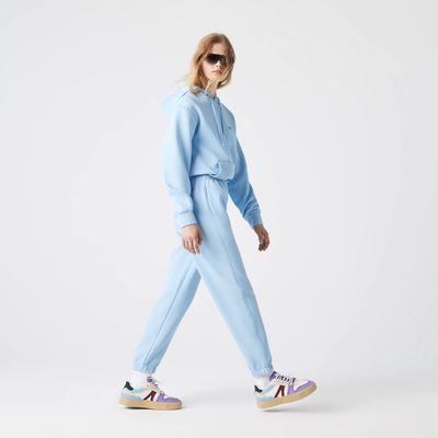 Lacoste Pantalon de jogging en coton mélangé uni Taille Bleu