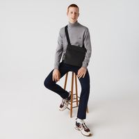 Lacoste Sacoche plate Men's Classic en petit piqué uni Taille Taille unique Noir