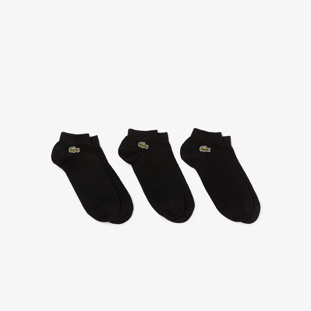 Lot de 3 paires de chaussettes basses Lacoste Sport unies Taille / Noir