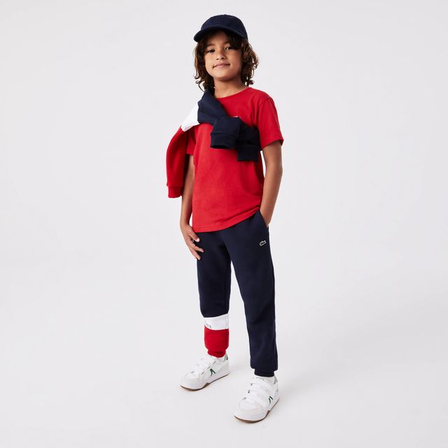 Pantalon de survêtement garçon Lacoste avec marquage sur le devant Taille ans Bleu Marine/blanc/rouge