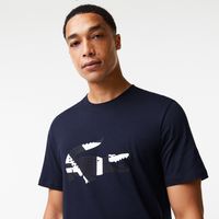Lacoste T-shirt d'intérieur en jersey de coton avec imprimé graphique Taille Bleu Marine