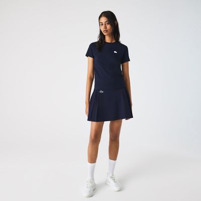 T-shirt femme Lacoste Sport jersey technique de coton biologique Taille Bleu Marine