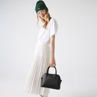 Lacoste Sac bugatti à bandoulière amovible Chantaco en cuir piqué Taille Taille unique Noir