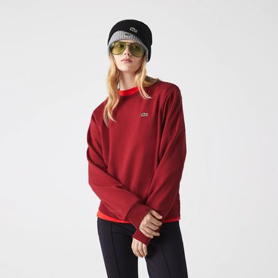 Sweatshirt femme Lacoste en molleton Taille Bordeaux