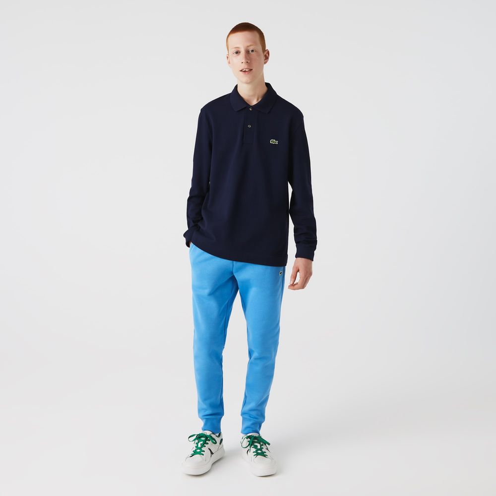 Polo Lacoste classic fit à manches longues en coton biologique Taille Bleu Marine