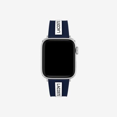 Bracelet Apple Watch unisexe Lacoste en silicOne bleu Taille Taille unique Noir