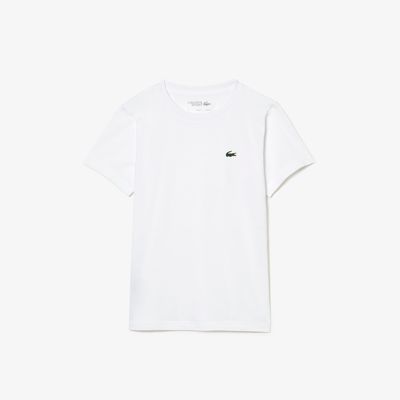 T-shirt Garçon Lacoste Sport en coton mélangé respirant uni Taille ans Blanc