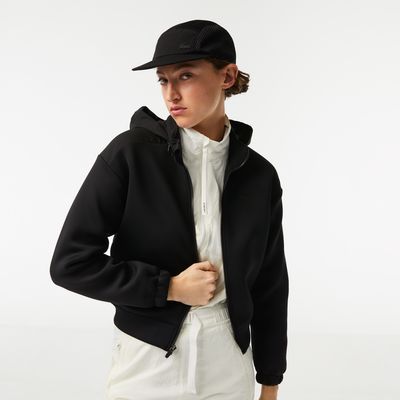 Sweatshirt zippé femme loose fit Lacoste Sport avec capuche Taille Noir