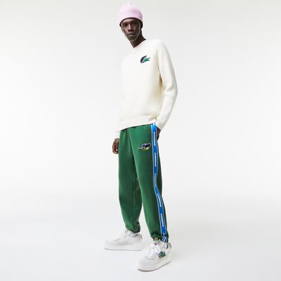 Pantalon de survêtement homme Lacoste Holiday avec bandes siglées Taille Vert