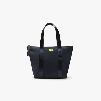Lacoste Sac cabas XS Izzie zippé en nylon Taille Taille unique Marine 166 Jaune Fluo