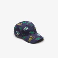 Casquette unisexe Lacoste Holiday imprimé crocodiles Taille Taille unique Bleu Marine
