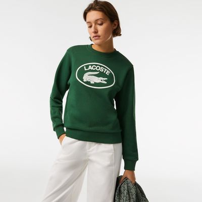 Sweatshirt femme loose fit Lacoste en molleton de coton biologique Taille Vert