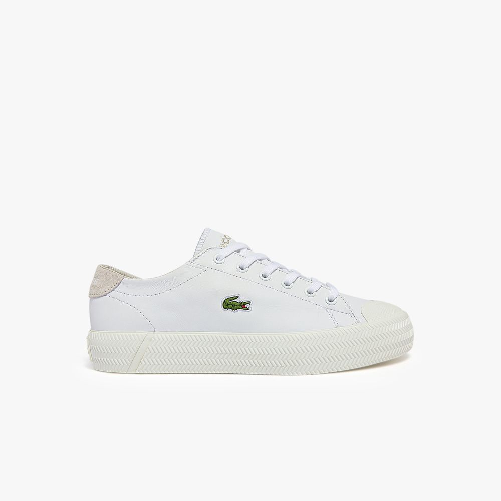 Lacoste Sneakers Gripshot femme en cuir et en daim Taille Blanc/beige