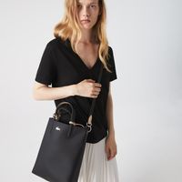 Lacoste Sac cabas réversible Anna en toile enduite Taille Taille unique Noir Krema