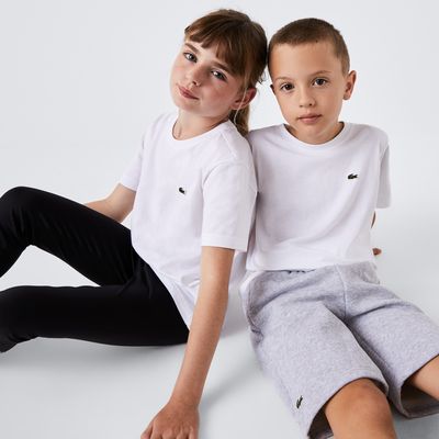 Lacoste T-shirt col rond enfant en jersey de coton Taille ans Blanc
