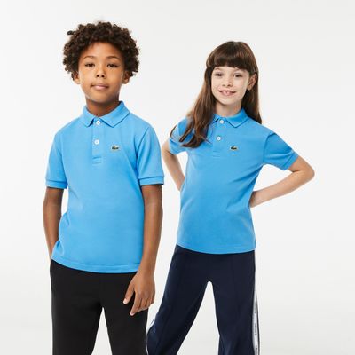 Polo enfant Lacoste regular fit en petit piqué uni Taille 1 an Bleu