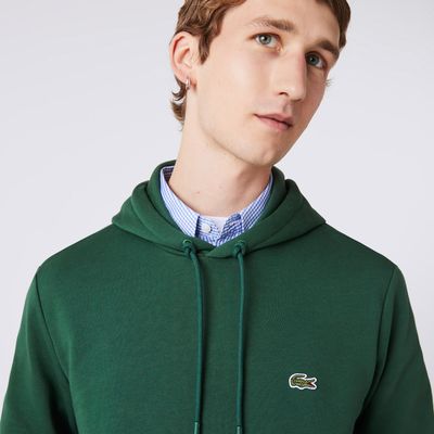 Sweatshirt à capuche homme Lacoste en coton biologique Taille Vert