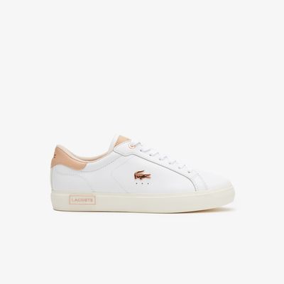 Sneakers Powercourt femme Lacoste en cuir Taille Blanc/rose