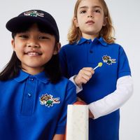 Lacoste Polo enfant Holiday avec badge en piqué de coton biologique Taille ans Bleu