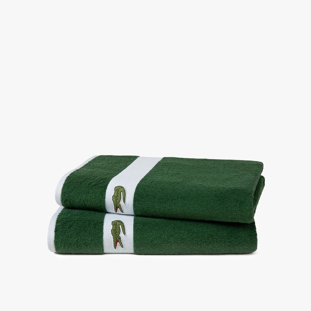 Lacoste Serviette de bain L Casual en coton Taille x cm Vert
