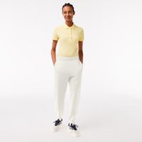Lacoste Pantalon de jogging en coton mélangé uni Taille Blanc