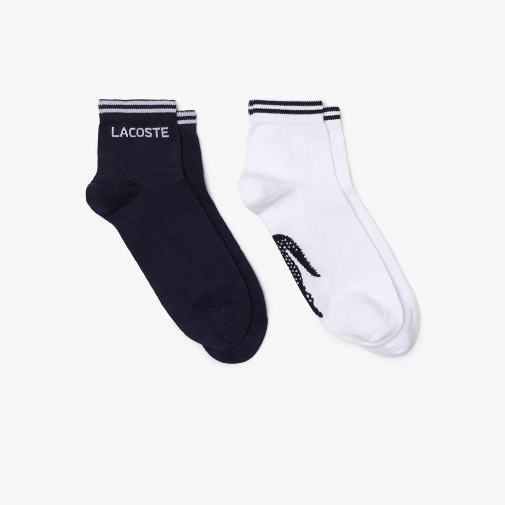 Lot de 2 paires de chaussettes basses Lacoste Sport en coton Taille / Bleu Marine/blanc