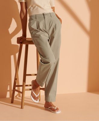Superdry Pantalon fuselÃ© plissÃ© Wide - Femme Pantalons