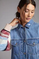 Sweater-Sleeved Denim Trucker Jacket