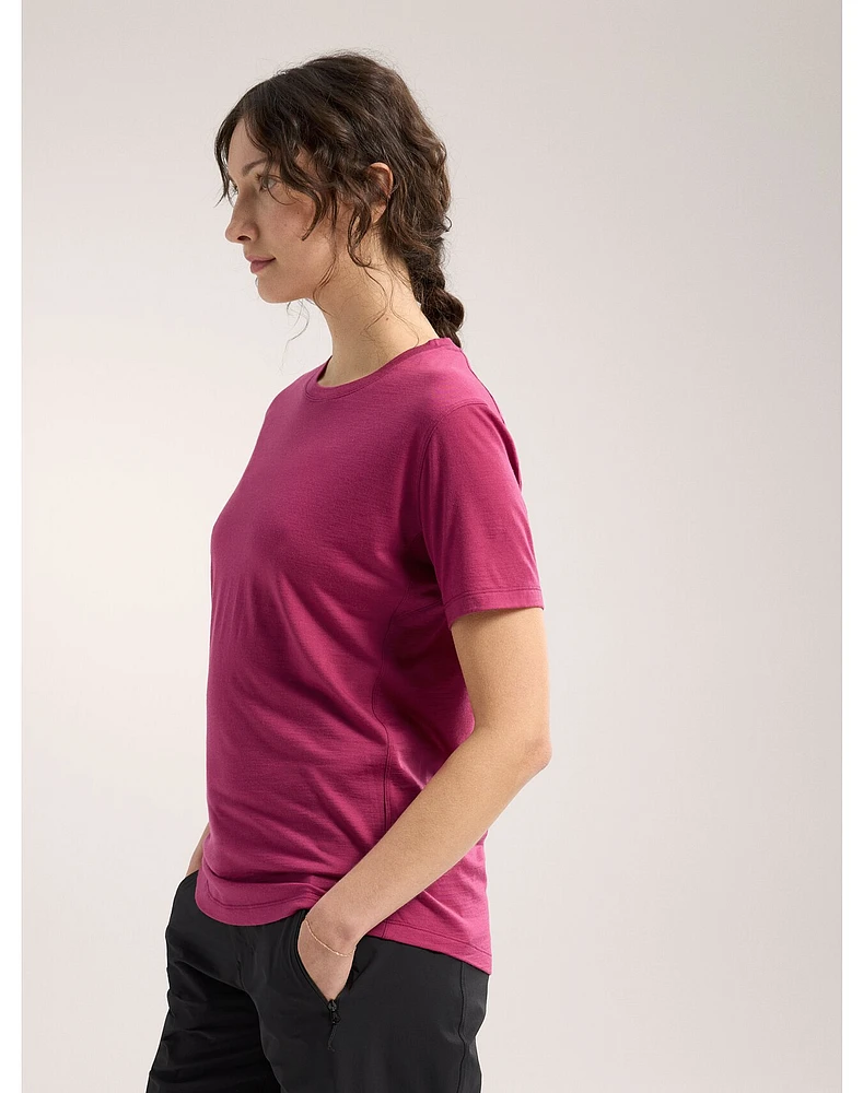 Lana Merino Wool Crew Neck Shirt SS Women's