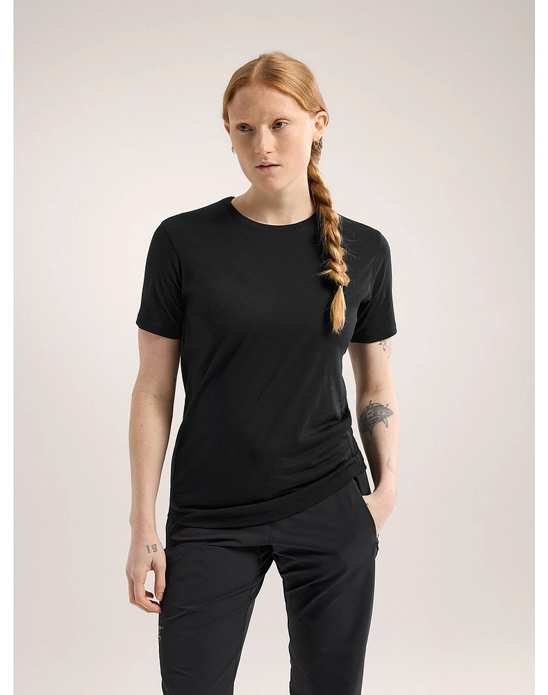 Lana Merino Wool Crew Neck Shirt SS Women's