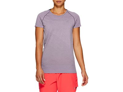 Women's Seamless Short Sleeve Texture | Lavender Grey Shirts ASICS
