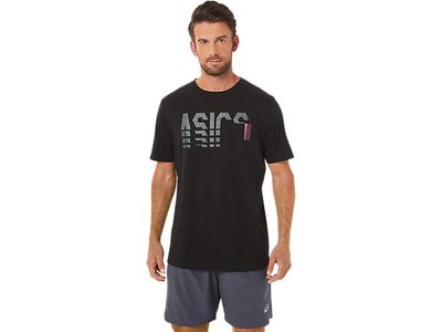 Men's M SS STRIPED POCKET TEE | Performance Black Short Sleeve Shirts ASICS