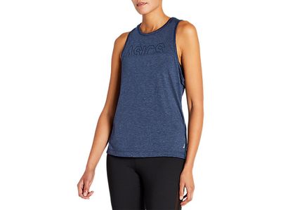 Women's W ASICS MUSCLE TANK | Peacoat Heather Sleeveless Shirts