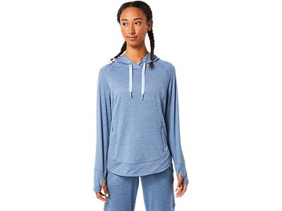 Women's W TECH PO HOODIE | Storm Blue/Mist Hoodies & Sweatshirts ASICS