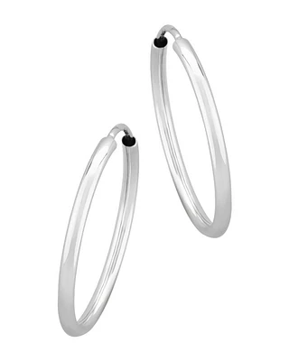 Small Endless Hoop Earrings in 14K White Gold