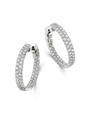Diamond Double Row Inside Out Hoop Earrings in 14K White Gold, 2.50 ct. t.w.