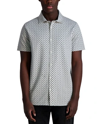 Printed Short Sleeve Button Front Shirt
