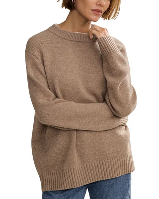 Oversized Cashmere Crewneck Pullover Sweater