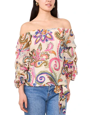 Off Shoulder Bubble Sleeve Top