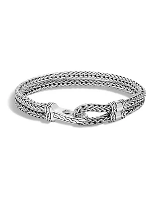 Men's Sterling Silver Classic Chain Double-Row Bracelet