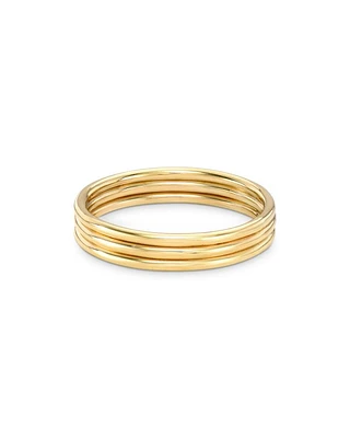 14K Yellow Gold Three-Row Band