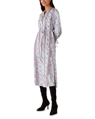 Mottled Snake Print Midi Dress