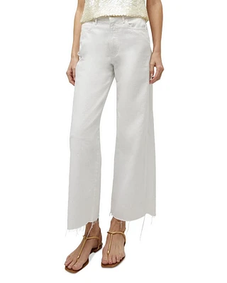 Taylor High Rise Cropped Wide Leg Jeans White